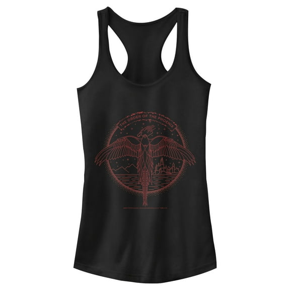 Junior's Harry Potter Order of Phoenix Flight  Racerback Tank Top Black Large