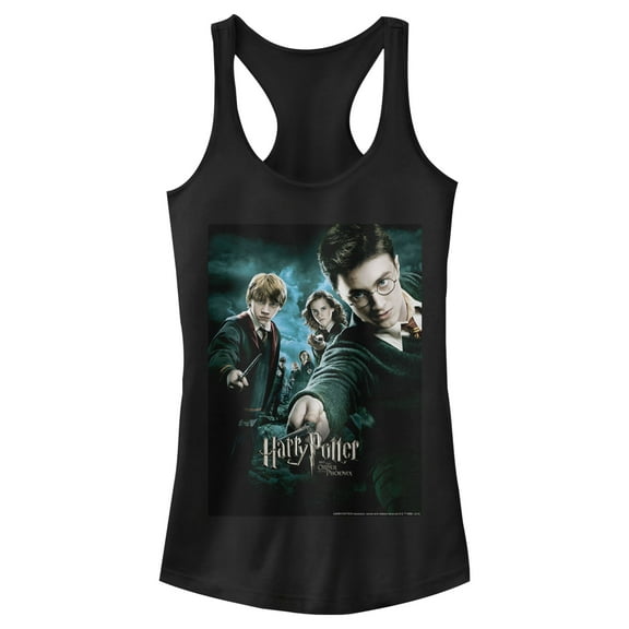 Junior's Harry Potter Order of Phoenix Poster Racerback Tank Top Black Medium