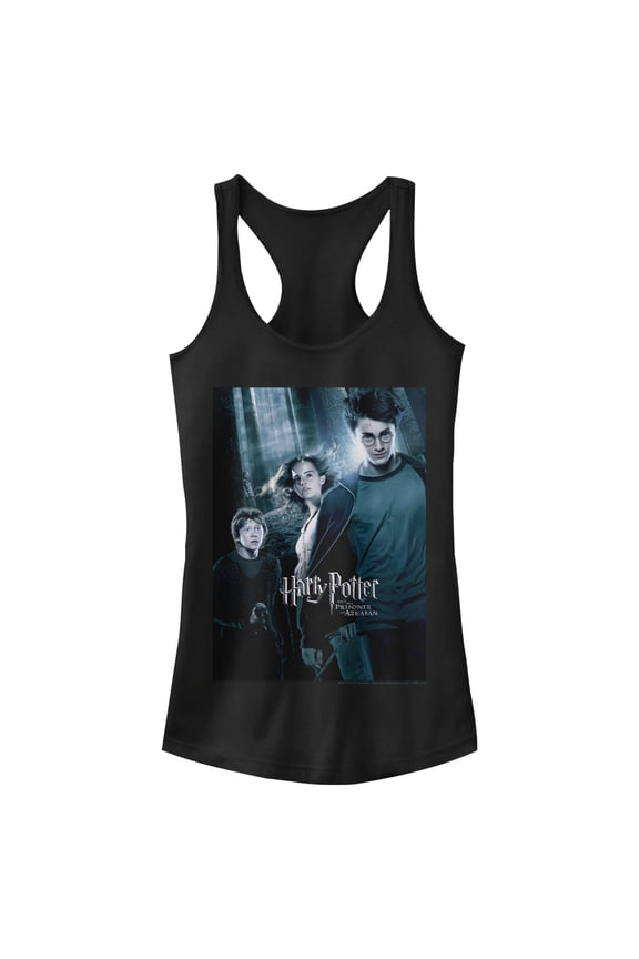 Junior's Harry Potter Prisoner of Azkaban Poster Racerback Tank Top Black Medium