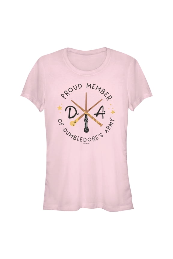 Junior's Harry Potter Proud Member of Dumbledore's Army  Graphic Tee Light Pink X Large