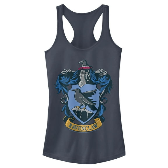 Junior's Harry Potter Ravenclaw Crest Racerback Tank Top Indigo Medium