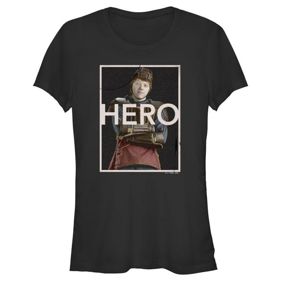 Junior's Harry Potter Ron Weasley Quidditch Hero  Graphic Tee Black Large