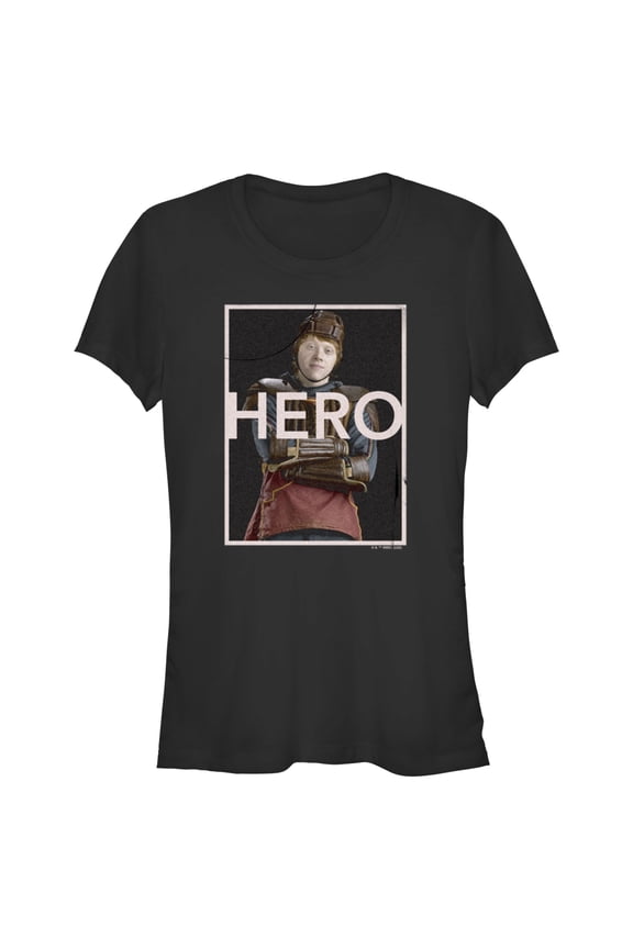 Junior's Harry Potter Ron Weasley Quidditch Hero  Graphic Tee Black Small