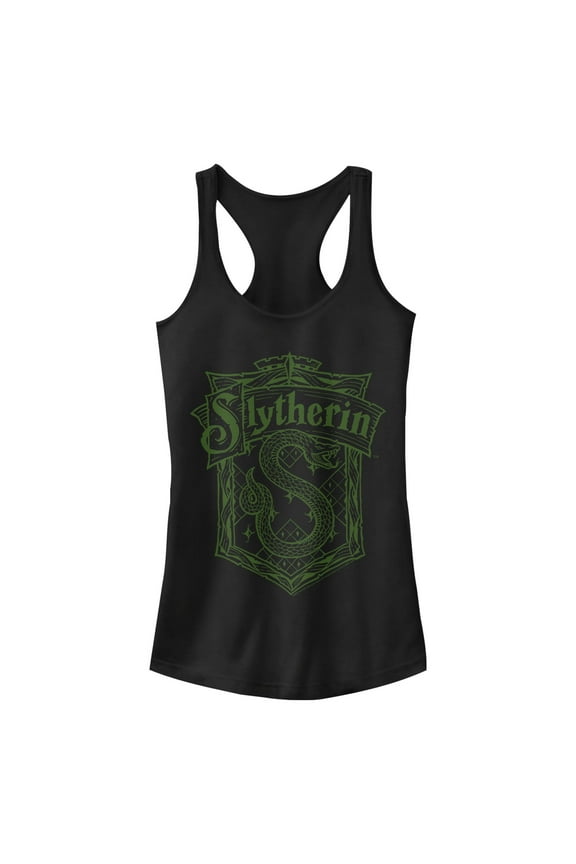 Junior's Harry Potter Slytherin Crest Racerback Tank Top