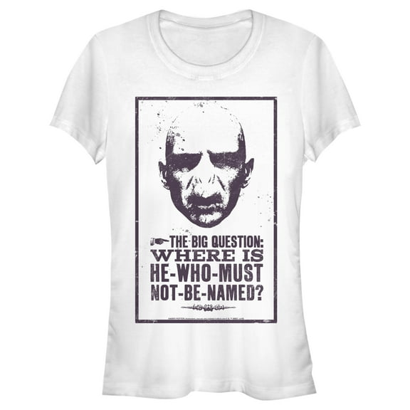 Junior's Harry Potter Where is He-Who-Must-Not-Be-Named  Graphic Tee White Small