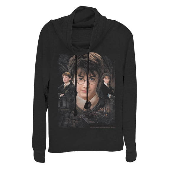 Junior's Harry Potter Wizard Best Friends Cowl Neck Sweatshirt