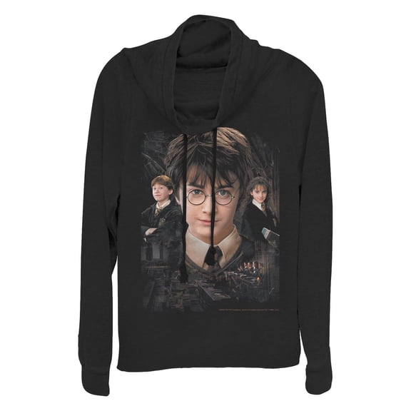 Junior's Harry Potter Wizard Best Friends Cowl Neck Sweatshirt