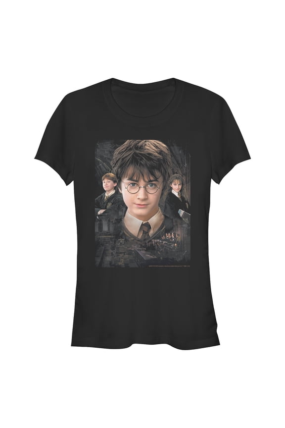 Junior's Harry Potter Wizard Best Friends Graphic Tee Black Small
