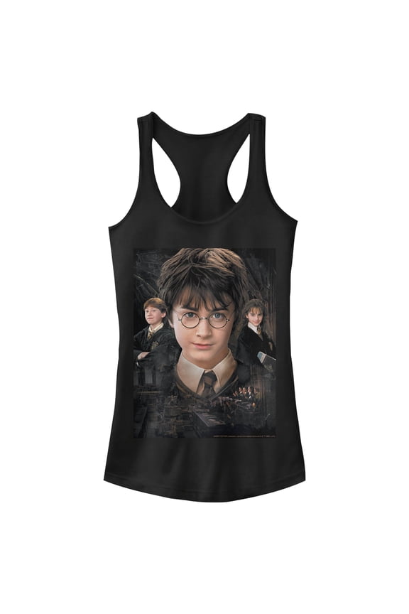 Junior's Harry Potter Wizard Best Friends Racerback Tank Top Black Medium