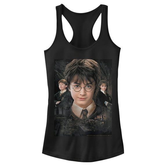 Junior's Harry Potter Wizard Best Friends Racerback Tank Top Black X Large
