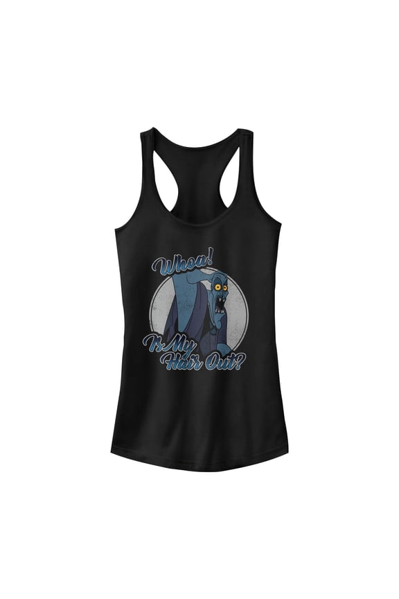 Junior's Hercules Hades Hair Racerback Tank Top Black Large