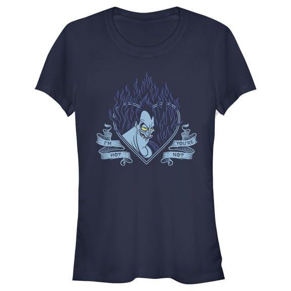 Junior's Hercules Hades I'm Hot You're Not Graphic Tee Navy Blue Large