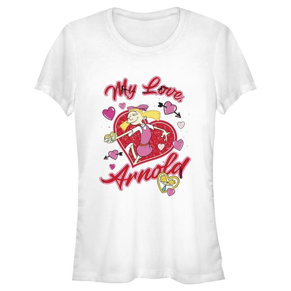Junior's Hey Arnold! My Love, Arnold! Graphic Tee White Small