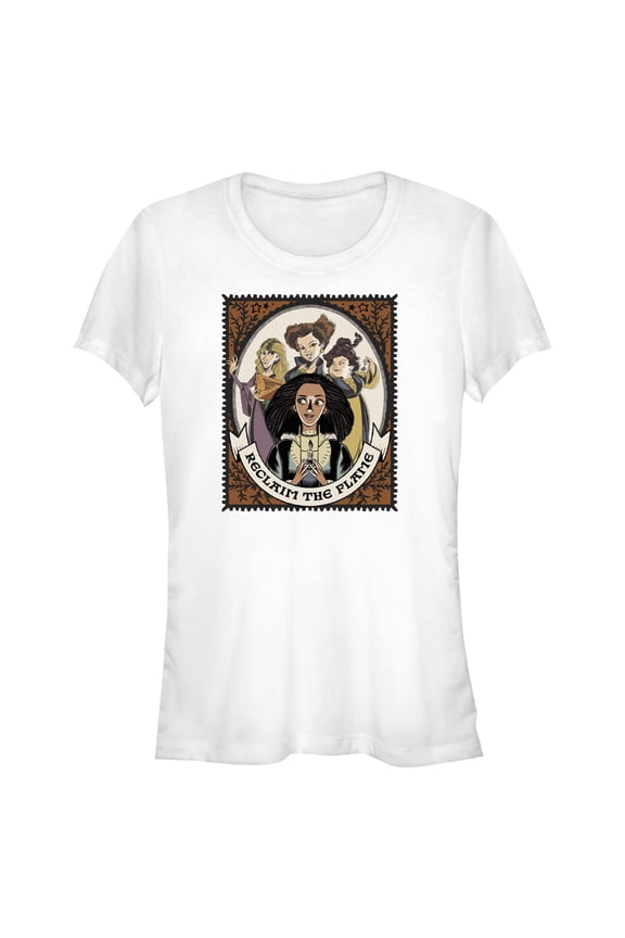Junior's Hocus Pocus 2 Reclaim the Flame Stamp Graphic Tee White Medium