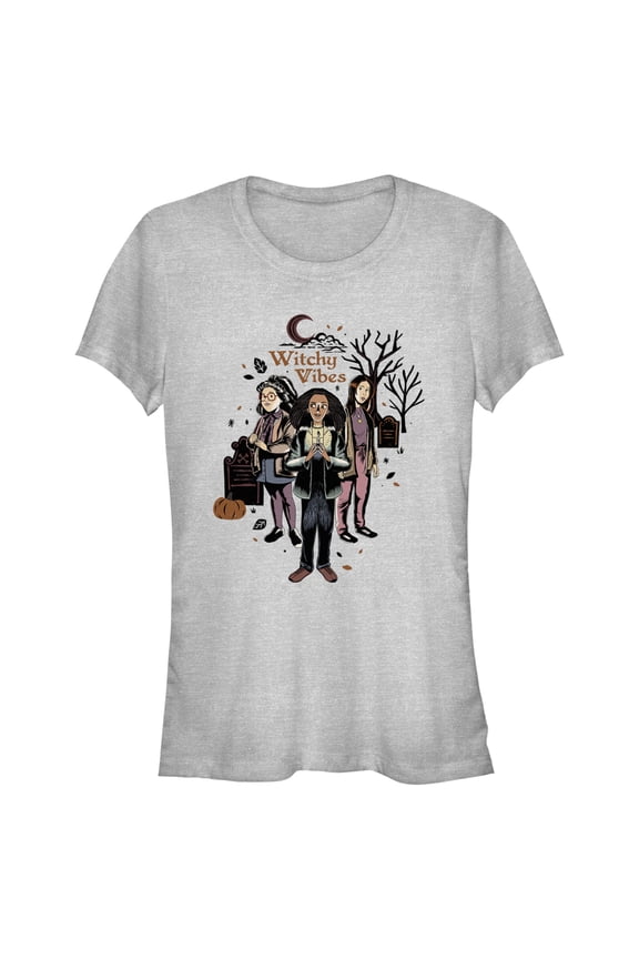 Junior's Hocus Pocus 2 Witchy Vibes Portrait Graphic Tee Athletic Heather Medium