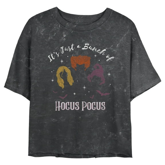 Junior's Hocus Pocus A Bunch of Magical Witches Crop Graphic Tee Black X Large