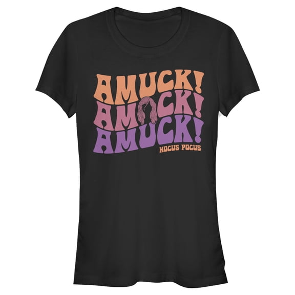Junior's Hocus Pocus Amuck Phrase Graphic Tee Black Small