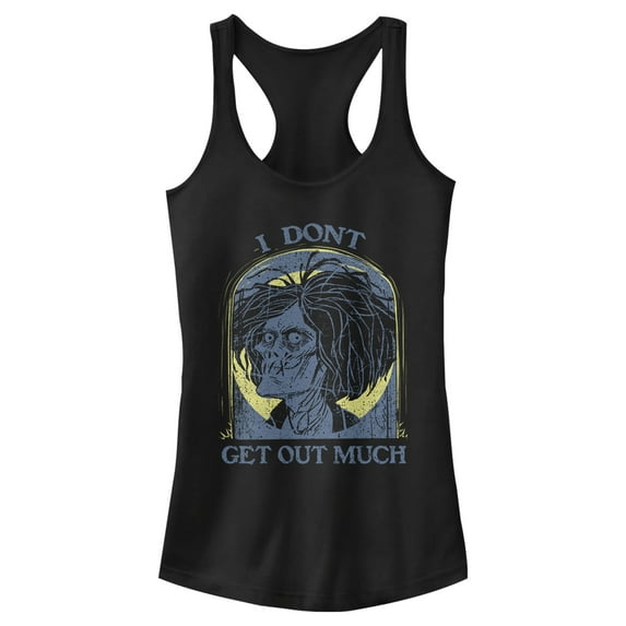 Junior's Hocus Pocus Billy Zombie Get Out Much Racerback Tank Top Black Small