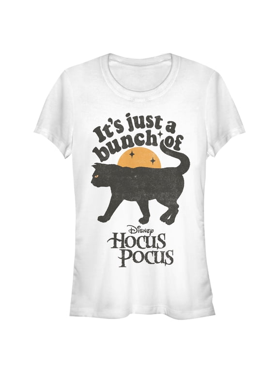 Junior's Hocus Pocus Binx Cat Graphic Tee White Medium