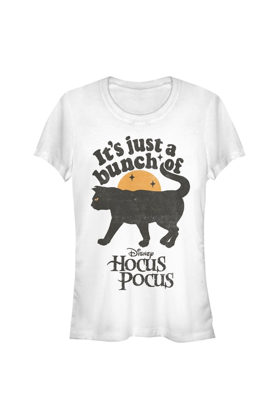 Junior's Hocus Pocus Binx Cat  Graphic Tee White Medium