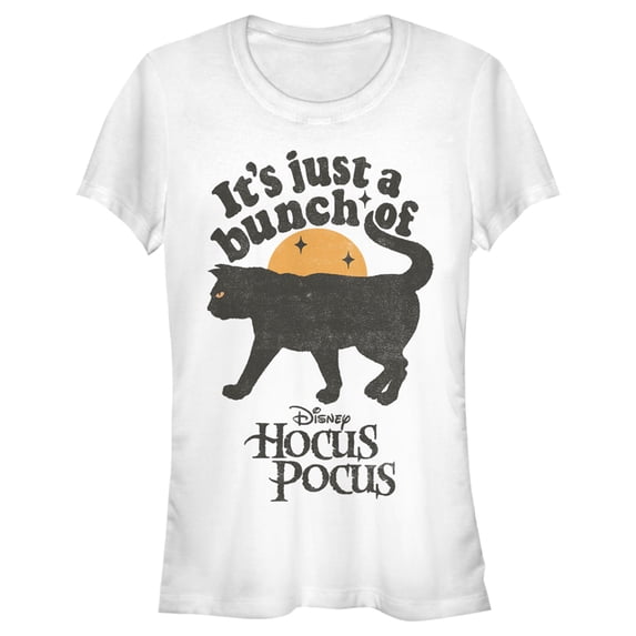 Junior's Hocus Pocus Binx Cat Graphic Tee White X Large
