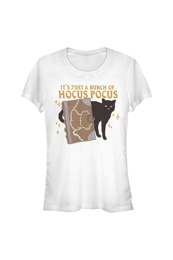 Junior's Hocus Pocus Binx Spellbook Graphic Tee White Large