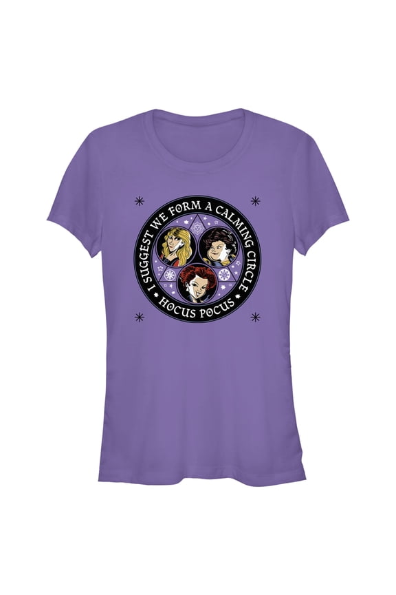 Junior's Hocus Pocus Calming Circle Graphic Tee Purple Large