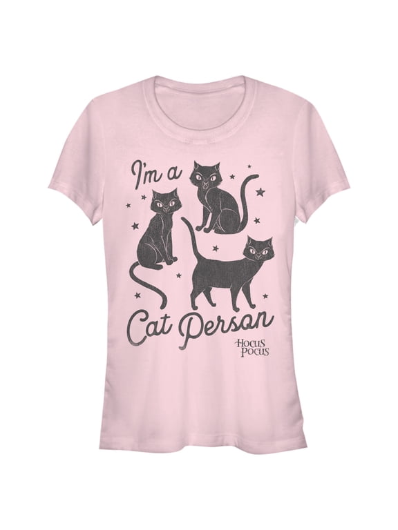Junior's Hocus Pocus I'm a Cat Person Graphic Tee Light Pink Small