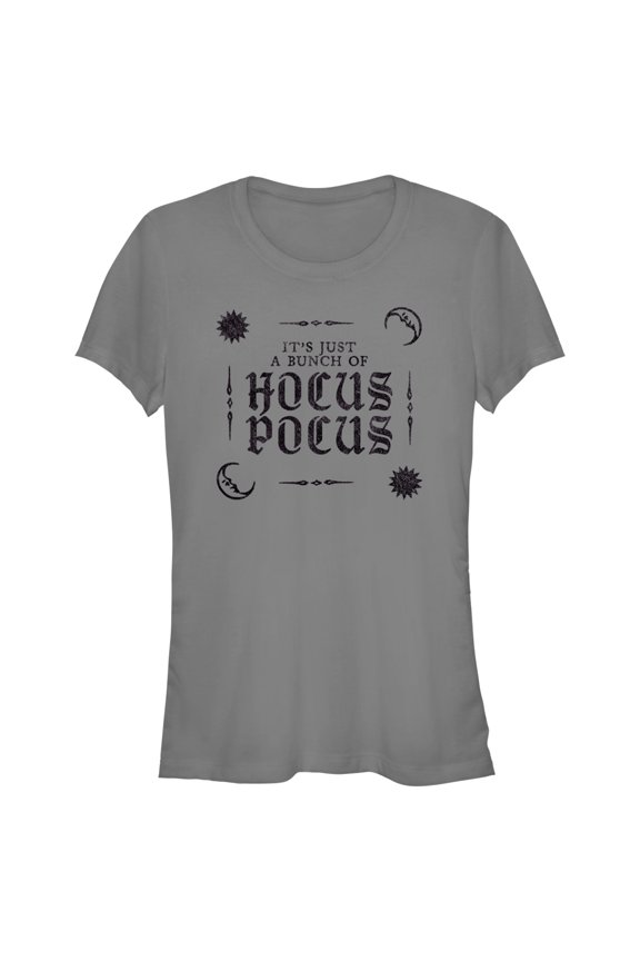 Junior's Hocus Pocus It's Just a Bunch Text Graphic Tee Charcoal Large