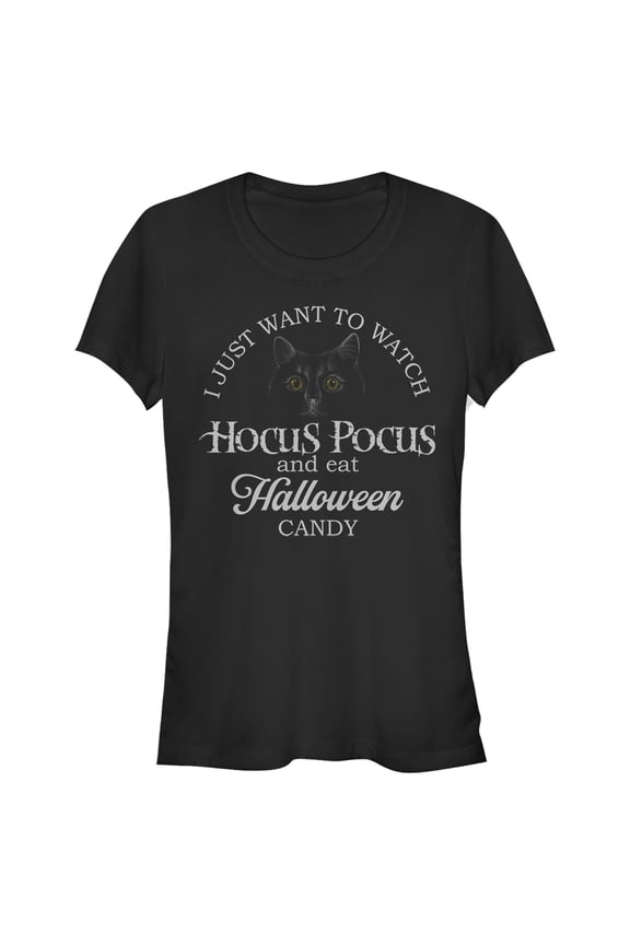 Junior's Hocus Pocus Just Want to Eat Halloween Candy Graphic Tee Black Medium