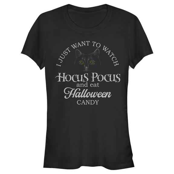 Junior's Hocus Pocus Just Want to Eat Halloween Candy Graphic Tee Black Small