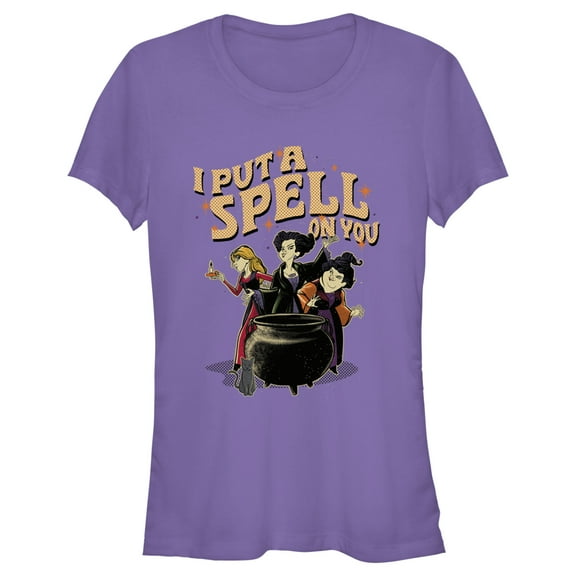 Junior's Hocus Pocus Put a Spell on You Cartoon Witches Graphic Tee Purple X Large