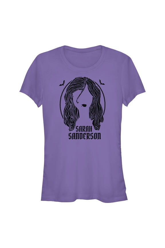 Junior's Hocus Pocus Sarah Sanderson Portrait Graphic Tee Purple Medium