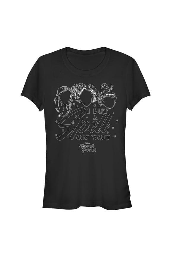 Junior's Hocus Pocus Spell on You Silhouette Graphic Tee Black Large