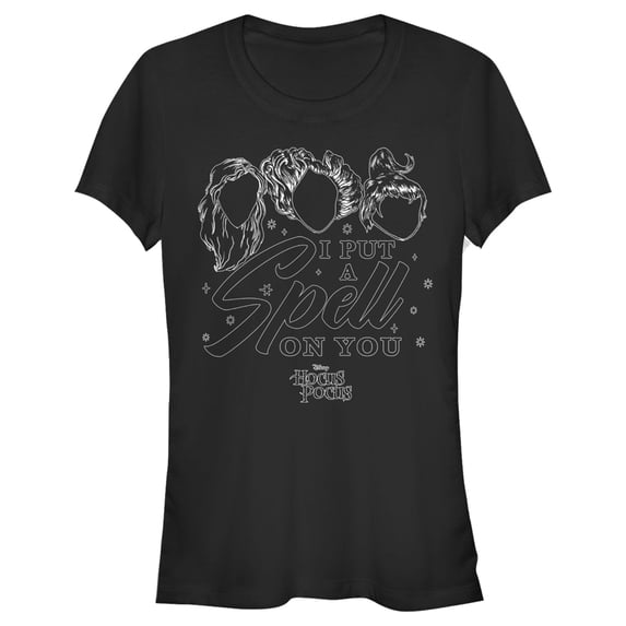 Junior's Hocus Pocus Spell on You Silhouette Graphic Tee Black Small