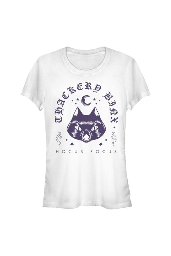 Junior's Hocus Pocus Thackery Binx Protector Graphic Tee White Medium