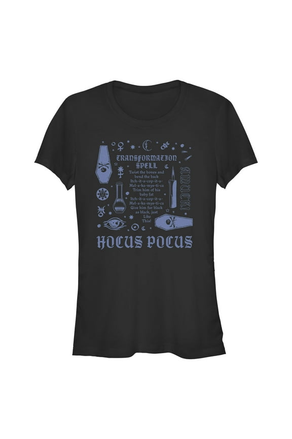 Junior's Hocus Pocus Transformation Spell Graphic Tee Black Medium