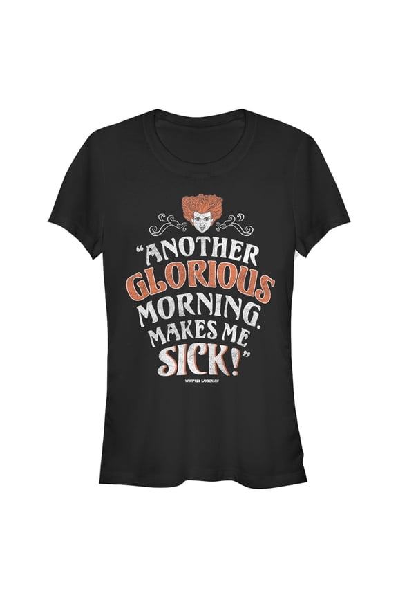 Junior's Hocus Pocus Winifred Glorious Morning Graphic Tee Black X Large