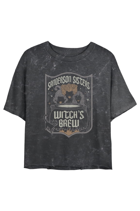 Junior's Hocus Pocus Witch's Brew Graphic Crop T-Shirt Black Large