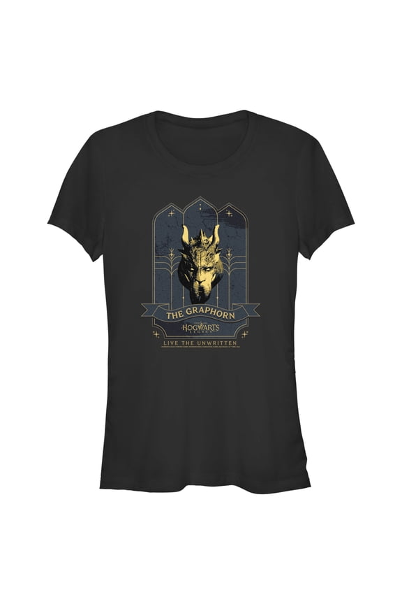 Junior's Hogwarts Legacy The Graphorn Logo  Graphic Tee Black X Large