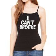 KOYOTEE Junior's I Can't Breathe V754 Black Spaghetti Strap T-Shirt 3X-Large Black