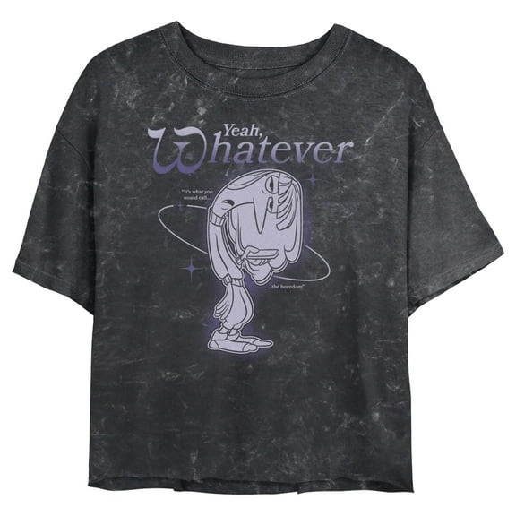 Junior's Inside Out 2 Ennui Whatever Graphic Crop T-Shirt