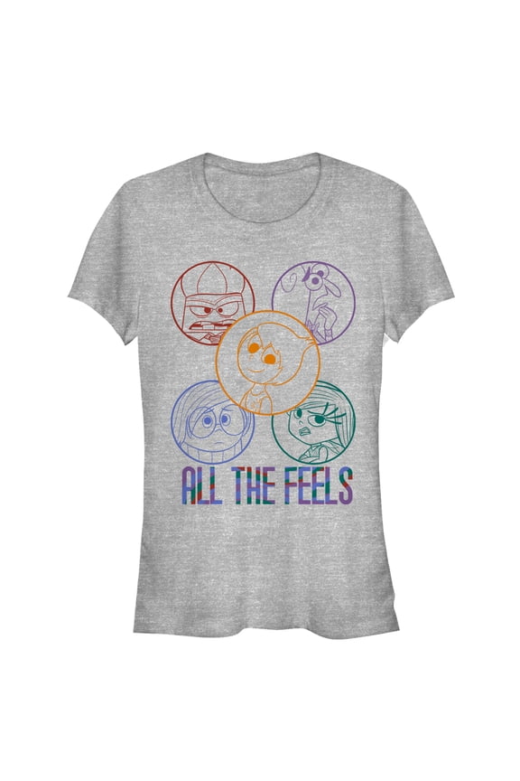 Junior's Inside Out All the Feels  Graphic Tee Athletic Heather 2X Large