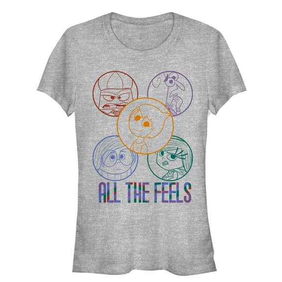 Junior's Inside Out All the Feels  Graphic Tee Athletic Heather Small