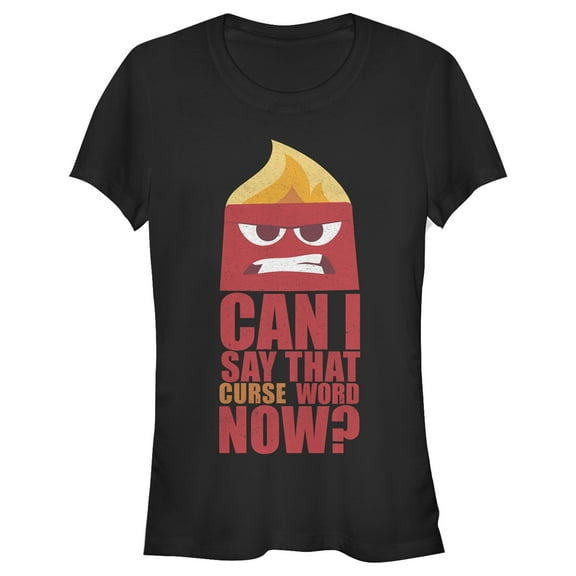 Junior's Inside Out Can I Say That Curse Word Now Distressed  Graphic T-Shirt