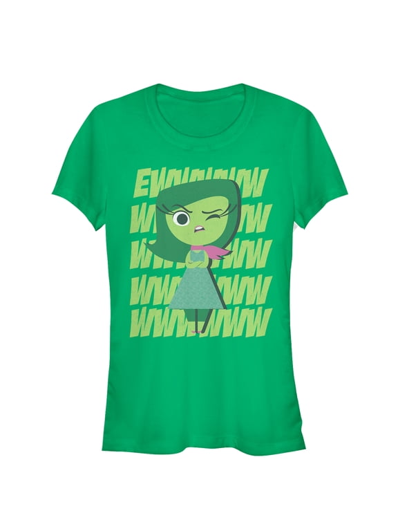 Junior's Inside Out Disgust Ew Graphic Tee Kelly Green Small
