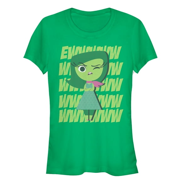 Junior's Inside Out Disgust Ew Graphic Tee Kelly Green X Large
