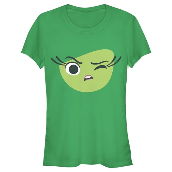 Junior's Inside Out Disgust Halloween Graphic Tee Kelly Green Large
