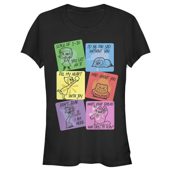 Junior's Inside Out Emotions Valentine Cards Graphic T-Shirt