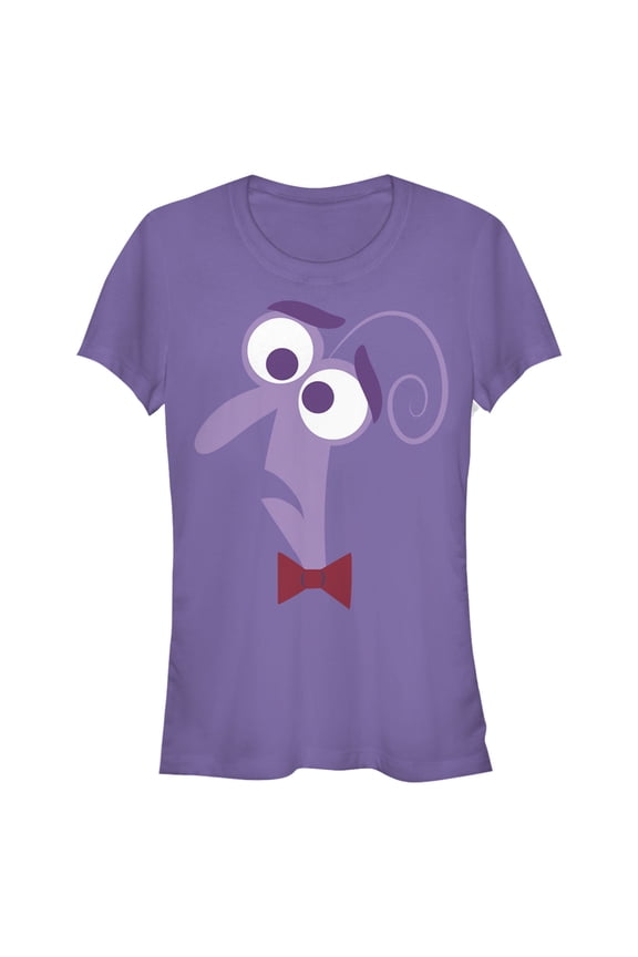 Junior's Inside Out Fear Face Halloween Graphic Tee Purple Small